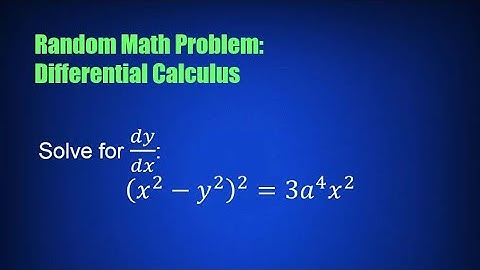 Random Math Problem: Differential Calculus