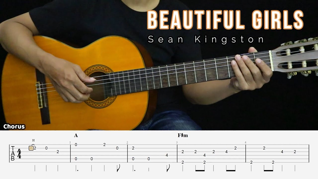 Beautiful Girl Sean Kingston Fingerstyle Guitar Tutorial + TAB & Lyrics YouTube