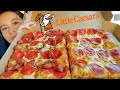 ASMR LITTLE CAESARS STUFFED CRUST PEPPERONI, 3 MEAT TREAT PIZZA CAR MUKBANG