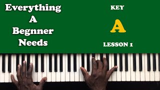 Complete Beginners Crash Piano Course Tutorial KEY A (lesson 3)