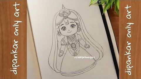 How To Draw Radha Rani Face-Outline Drawing
