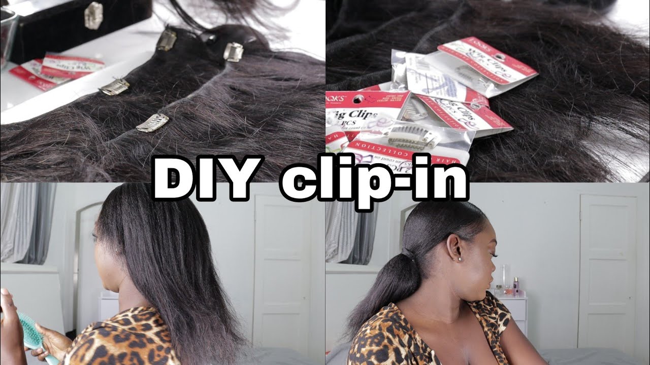 D.I.Y Clip ins hair extension Tutorial- Peruvian Straight hair From AMAZON