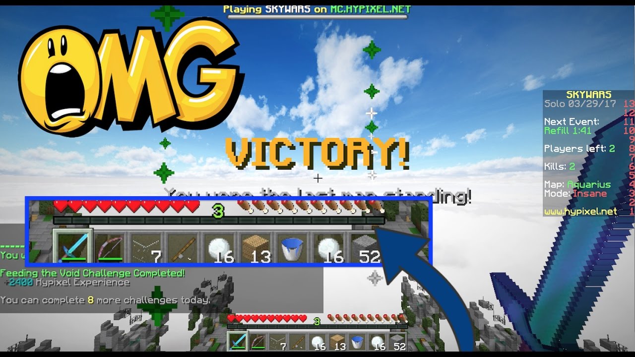 I GOT ALL MY ITEMS!!! (Minecraft SKYWARS)