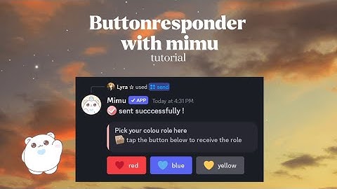 Buttonresponder with mimu tutorial || using (/) prefix || 2024