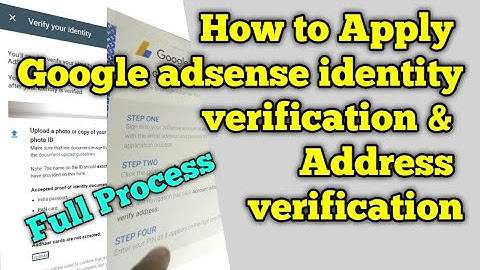How to Apply Google adsense identity verification & Address verification | Full Video