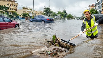 Draining Massive Flood By Unclogging Drains, Biggest Whirlpools