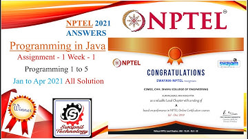 Programming in Java || NPTEL || Week 1 Assignment1 wit Program ||Programming || All Solution