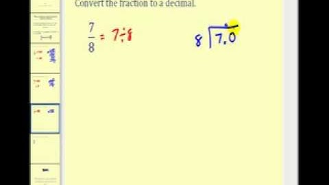 Converting a Fraction to a Decimal  Part 2