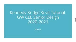 Bridge Revit Tutorial: Sheets part 1