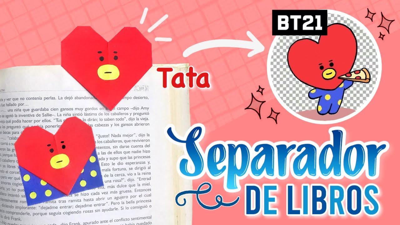 💜 DIY. BTS - Separador de libros de Tata / BT21 - V / Manualidades fáciles, k pop ✨ | Marivaleria
