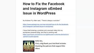 How to Fix the Facebook and Instagram oEmbed Issue in WordPress
