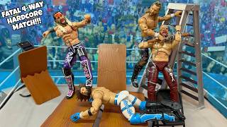 SETH ROLLINS VS JON MOXLEY VS AJ STYLES VS KENNY OMEGA | Hardcore No DQ | WWE Action Figure Match!