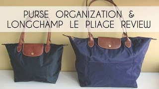 Purse Organization (Longchamp Le Pliage Review) & What's In My Bag Tag