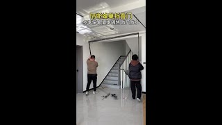 Honeycomb partition folding door, quick install, smooth opening #staircase #sliding #partition