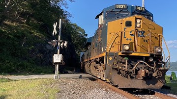CSX: ES44AH #3231 on I158-2 w/ ET44AC #3356 being a rear DPU bypassing @ Mine Dock Park