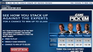 1 Game Away from Winning $5000 from CBS NFL Game Pick'em