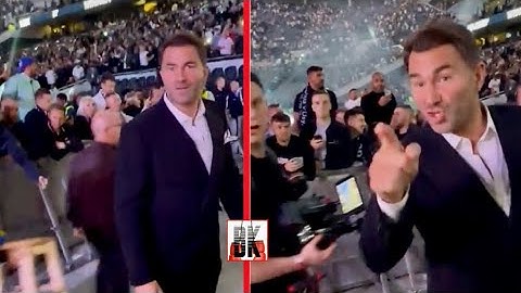 EDDIE HEARN LOSES HIS S*** WITH USYK FAN AFTER JOSHUA LOSS