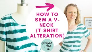 How to sew a v neck (tshirt alteration)