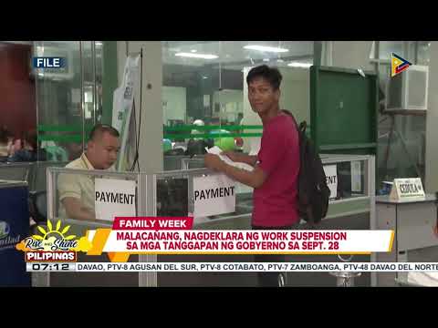 Malacañang, nagdeklara ng work suspension sa mga tanggapan ng gobyerno sa Sept. 28