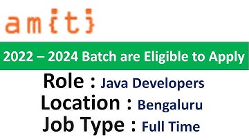 Amiti Software Technologies Hiring Java Developers I 2022 – 2024 I Batch are Eligible to Apply
