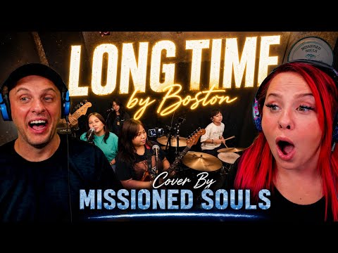 LONG TIME by Boston Cover By Missioned Souls | family band studio cover | THE WOLF HUNTERZ REACTIONS