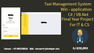 Taxi Management System | Final Year Project | C# or Vb.Net