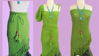 كروشيه جيبة/تنورة/لانجيري سهلة ومميزة Crochet easy Skirt