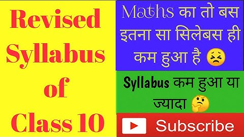Revised Syllabus of class10 (2020-21)
