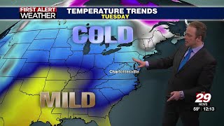 Tracking a roller coaster ride in temperature going into the first week of March