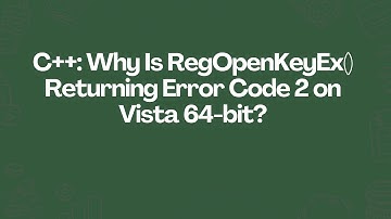 C++: Why Is RegOpenKeyEx() Returning Error Code 2 on Vista 64-bit?