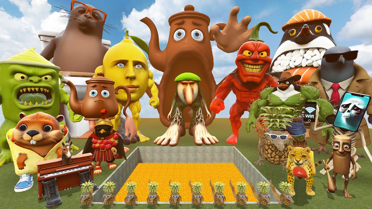 DESTROY ALL Italian Brainrot Memes in in LAVA HOLE - Garry's Mod