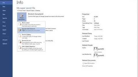 Password Protect your Microsoft Word 2013 Documents