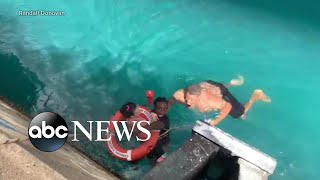 Strangers save woman whose wheelchair rolled off cruise ship l ABC News