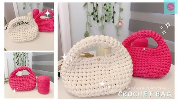 crochet handbag| Móc chiếc túi cầm tay đơn giản| ChâuCrochet#118