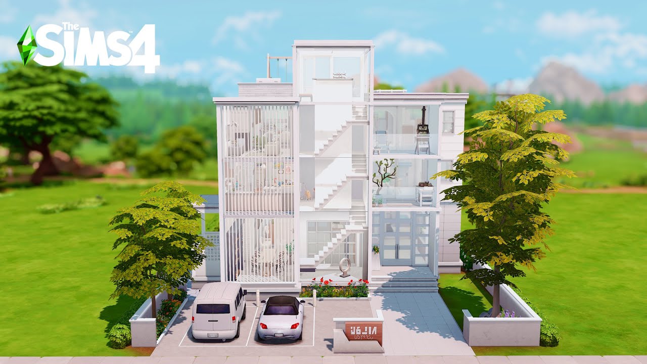 미니멀리즘...이고 싶었던 화이트 모던 아파트 (Modern Apartments For Rent)｜심즈4 건축｜Sims4 Stop Motion Build｜NoCC