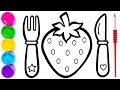 Drawing and coloring a colorful strawberry step by step | Art Tips for Kids #38