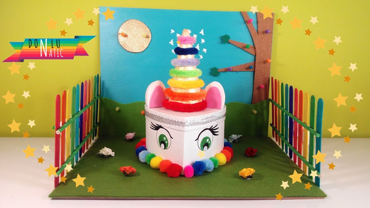 Joyero unicornio para niñas con caja de cartón reciclaje donlumusical halloween