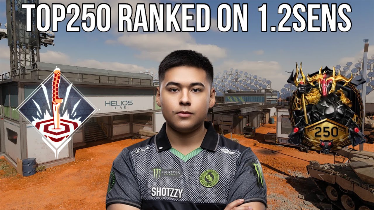 Shotzzy Plays On LOW Sensitivity In Top250 Ranked (Challenge) - YouTube