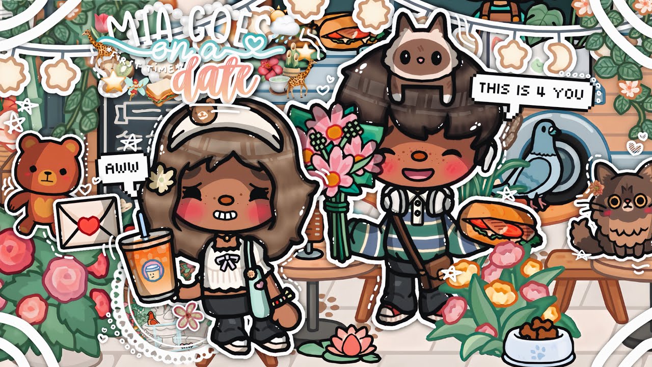 Mia goes on her *FIRST DATE* 😽🌷🥪🌧️💐 || *VOICED* 🎙️|| Toca Boca Life World Roleplay 🌞🌺🍵🥝🌦️
