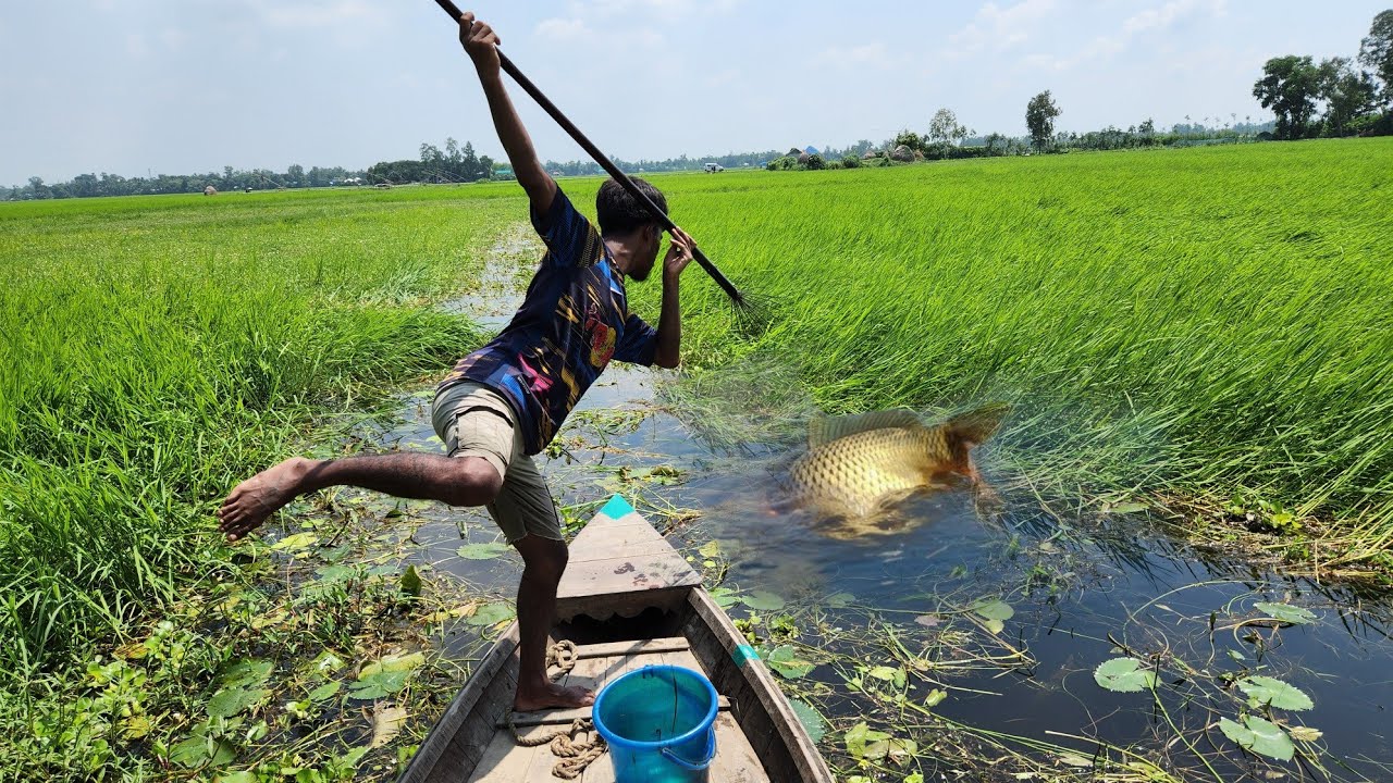 Best video of amazing boy fishing with teta in monsoon water | # ...