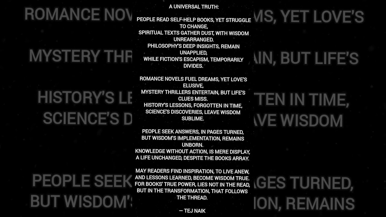 self written poetry on The Universal truth