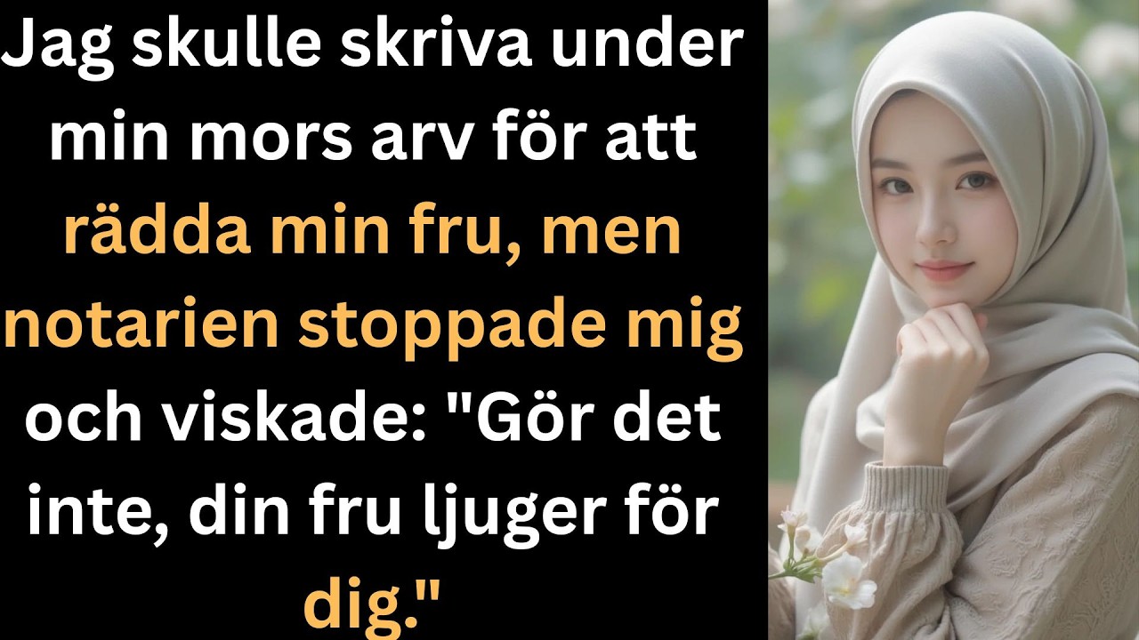 Jag satt med pennan redo att skriva under min mors arv när notarien lutade sig fram och viskade så tyst att bara jag hörde: "Din fru ljuger för dig." Tre dagar tidigare hade hon övertygat mig om...