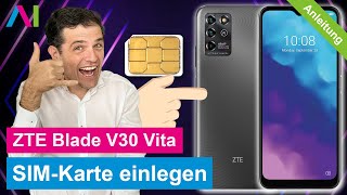 ZTE Blade V30 Vita - SIM-Karte einlegen / SIM Kartenfach öffnen • 🂠 • 📲 • 📡 • Anleitung