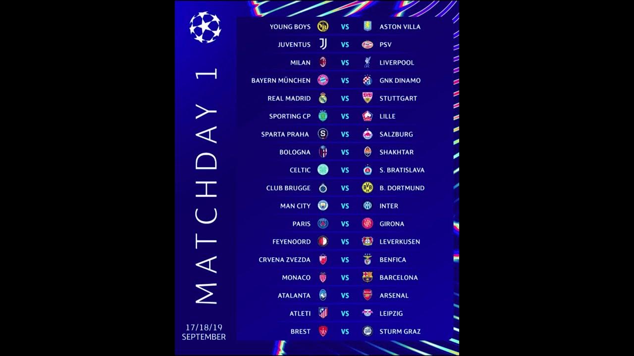 Proximos partidos de la champions league championsleague YouTube