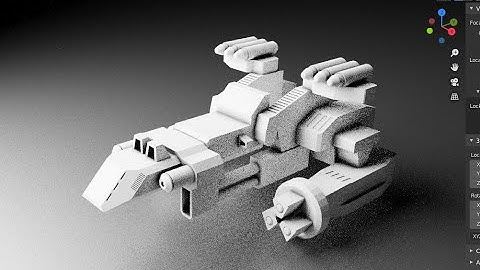 Speed modeling spaceship using Blender + Grid Modeler addon