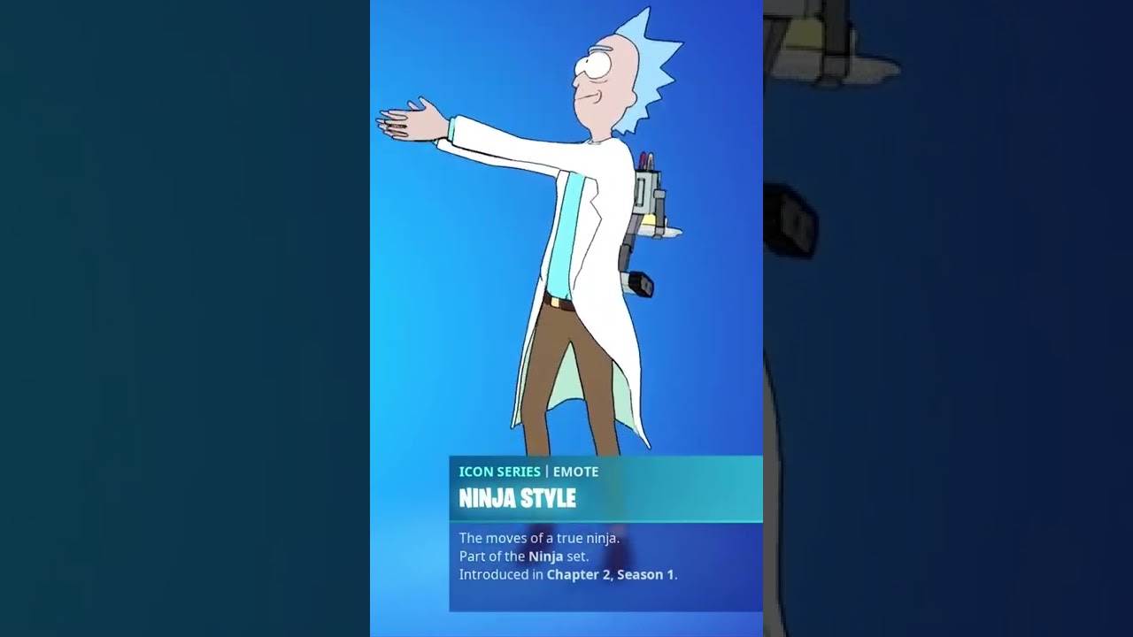NINJA STYLE - RICK SANCHEZ SKIN Showcase Fortnite Dances Emotes! (Fortnite x RICK AND MORTY)