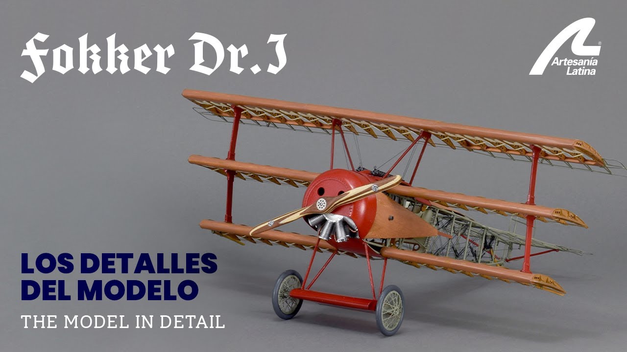 Maqueta Avión Fokker Dr. I del Barón Rojo – Artesanía Latina – Escala 1:16  – Shopavia