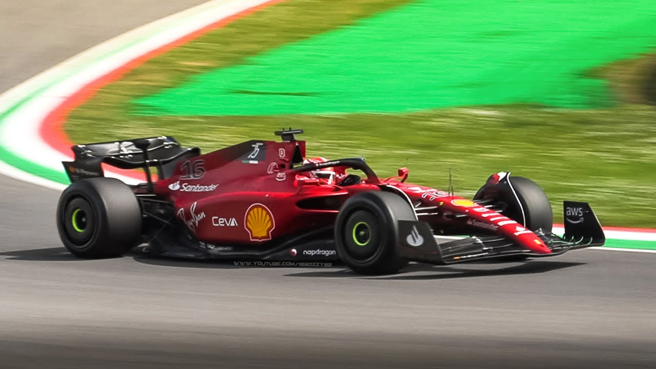 Ferrari F1-75 F1 2022 Car in action at Imola Circuit Practice Start, Accelerations and Sound!