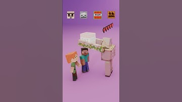 Minecraft Mobs vs Iron Golem The Hero Satisfying 3D Simulation Particles!