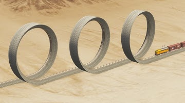 Impossible Triple Loop Rail Tracks Vs Trains Crossing Giant Pit - BeamNG.Drive